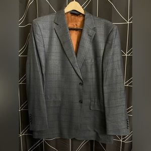 Jo S. A. BANK Grey 70% Wool 30% Silk Suit Jacket 46R